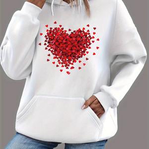 เสื้อสเวตเตอร์แขนยาวผ้ากำมะหยี่พิมพ์ลายหัวใจ, เสื้อสเวตเตอร์แขนยาวสำหรับผู้หญิงใส่ในฤดูใบไม้ร่วงและฤดูหนาว - Product Image 4