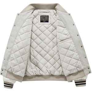 Chaqueta universitaria de béisbol de cuero y lana con logotipo personalizado, chaqueta universitaria reversible con capucha, ropa de calle de talla grande a la moda - Product Image 4