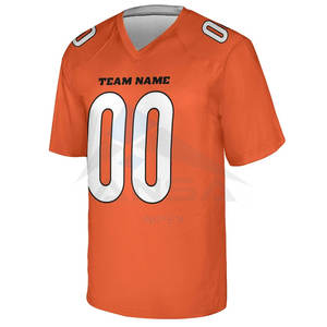 เสื้อฟุตบอลอเมริกันแบบสั่งทำพิเศษ ดีไซน์ยอดเยี่ยม แขนสั้น พิมพ์ลาย สีและขนาดตามสั่ง แห้งเร็ว ระบายอากาศได้ดี - Product Image 1