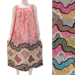 เดรสลำลองขนาดใหญ่พิเศษของผู้หญิงเดรสผ้าเรยอนคอเหลี่ยมแขนกุด - Product Image 1