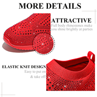 Chaussures décontractées pour femmes en gros, baskets à glissière avec strass, chaussures de marche respirantes, légères, imperméables, antidérapantes, pour toutes les saisons