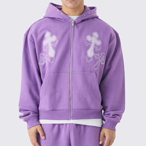Usine de fabrication de survêtements en gros, survêtement de sport d'hiver, respirant, polaire, à capuche, fermeture éclair, imprimé, uni, faible MOQ, OEM - Product Image 3