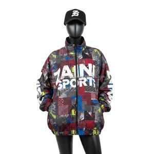 Veste coupe-vent légère pour femmes en polyester 120 GSM, panneaux graphiques multicolores avec logo imprimé personnalisé, veste pour femmes - Product Image 1