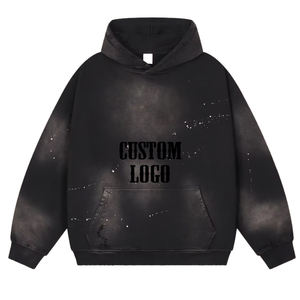 Sudadera con capucha de algodón 100% de gran tamaño para hombre, jersey en blanco de peso pesado, ropa de calle con estampado personalizado para invierno - Product Image 6