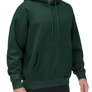 Basics 100% coton polaire à capuche pour hommes surdimensionné à manches longues athlétique sweat lourd hiver respirant poche - Product Image 5