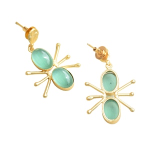 Boucles d'oreilles pendantes en laiton naturel, pierre semi-précieuse naturelle de qualité supérieure, finition en laiton antique, sans nickel, durables, qualité d'exportation en vrac - Product Image 4