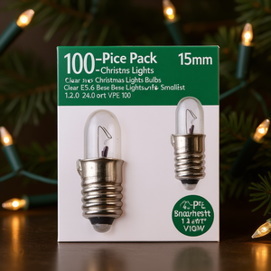 Lot de 100 ampoules de Noël transparentes de 15 mm, base E5.5, les plus petites, 1,2 Watt, 24,0 Volt, VPE 100 - Product Image 3