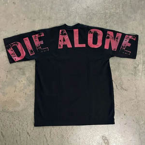 Colección 2024 del fabricante Camisetas gráficas impresas de pantalla completa de peso pesado para hombres con cuello simulado y hombro caído - Product Image 3