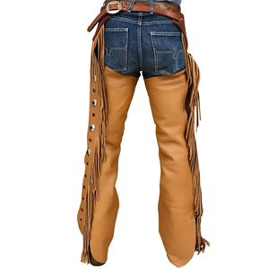 Conception personnalisée de l'équitation Panneau complet de chaps pour hommes Pantalon coupe-vent de couleur unie Pantalon en cuir de créateur - Product Image 5