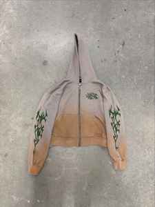 Ropa de hombre con diamantes de imitación de peso pesado, ropa de calle, Sudadera con capucha de lavado ácido de Hip Hop para hombres, fabricante personalizado, sudaderas con capucha de algodón con cremallera - Product Image 2