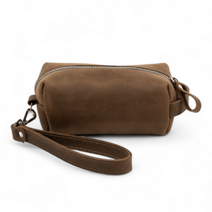 Indian Genuine Leather Eco-Friendly Vintage Hanging for Bag Cosmetic <b>Makeup</b> Bag Laundry Wash Organizer Travel Vanity Bag - Product Image 1