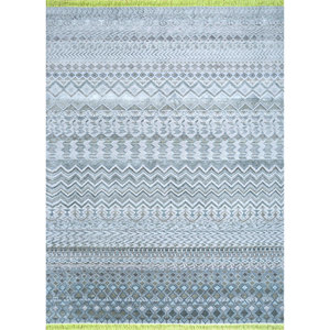 Alfombra Manchaha Azul de Lana y Seda de Bambú Anudada a Mano, 10 mm de Grosor, Patrón Geométrico Abstracto, Rectangular, para el Hogar o el Pasillo, Modelo Les-1315 - Product Image 1