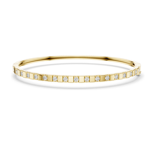 Bracelet jonc en diamant de laboratoire 0,51 CT, serti carré, or 18 carats, 14 carats, 10 carats et argent 925, options or rose, or jaune, or blanc - Product Image 2
