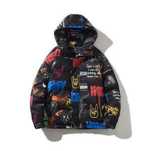 Chaqueta acolchada de invierno de alta calidad para hombre, lona impermeable con estampado de logotipo personalizado, diseño acolchado de bloque con cuello levantado - Product Image 1