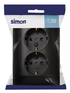 ฐานคู่พร้อม TT สีดำ S10 (Simon F1091459038) - Product Image 1