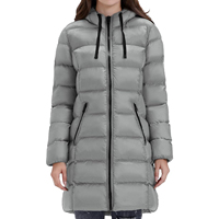 Doudoune Longue pour Femme, Manteau d'Hiver Chaud et Léger à Capuche Mi-long