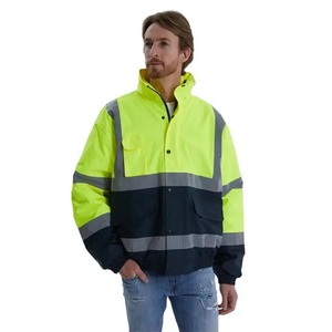 Dernière veste de sécurité en polyester imperméable et respirante réfléchissante haute visibilité de haute qualité pour hommes travail de nuit vente directe d'usine - Product Image 3