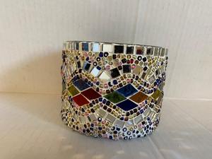 Bougie chauffe-plat en verre mosaïque personnalisé, de haute qualité, pour fête d'anniversaire, vente chaude 2024 - Product Image 3