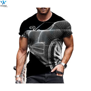 เสื้อยืดคอกลมแขนสั้นสำหรับผู้ชายผ้าคอตตอน/โพลีเอสเตอร์200กรัมเฮฟวีเวตสไตล์ลำลองทรงหลวมสีพื้น - Product Image 4