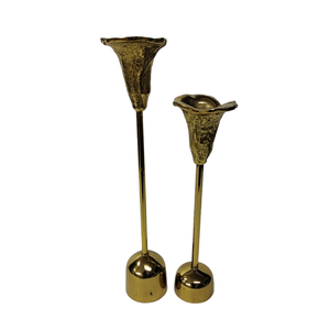 Bougeoir adapté à tous les styles de maison, ensembles de bougeoirs modernes en aluminium couleur or pour la décoration de la maison et du salon - Product Image 1