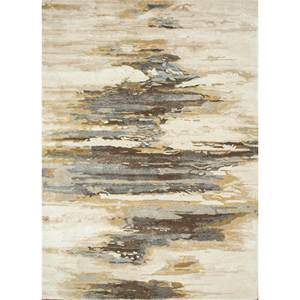 พรมทำมือจากขนสัตว์และใยวิสโคส รุ่น Taq-4305 รูปทรงสี่เหลี่ยมผืนผ้า หนา 10 มม. ลายเส้นนามธรรม สำหรับใช้ในบ้านและทางเดิน - Product Image 1