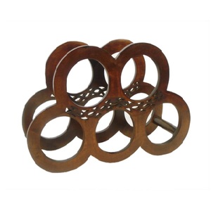 Rustic Finished Wood Bottle Rack for <b>Beer</b> Wine & Bar Ware Storage for Parties <b>Table</b> Top Decoration - Product Image 2