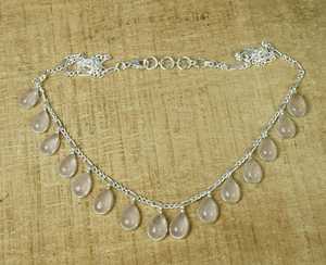 Collier en argent sterling 925 de créateur fait à la main en quartz rose naturel avec pierres précieuses, bijoux fins pour femmes, mariages personnalisés - Product Image 4