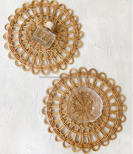 2023 nouveau napperon en rotin en osier de conception, assiette de chargeur en rotin, décor à la maison fabriqué au Vietnam - Product Image 1