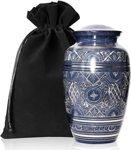 Urna India hecha a mano de aluminio para cenizas de adultos, urna de cremación monarca de mejor calidad de estilo americano, suministros funerarios de bajo precio - Product Image 2