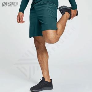 Shorts de sport pour hommes en gros, shorts de course à pied, séchage rapide, shorts de fitness, avec logo personnalisé, motif uni, vêtements de sport simples - Product Image 4