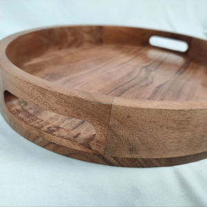 Bandeja de Madera Hecha a Mano de Primera Calidad, Acabado de Grano Natural, Estilo Rústico, Decorativa, Ecológica, Apta para Lavavajillas, para Cocina y Comedor - Product Image 1