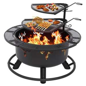 Fogata clásica de hierro para exteriores con patas duraderas y diseño tradicional para noches románticas junto al fuego al aire libre - Product Image 1