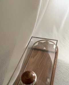 Bandeja de madera de lujo con incrustaciones de madreperla con cúpula acrílica Utensilios de cocina de estilo árabe para Ramadán y servicio de chocolate festivo - Product Image 6