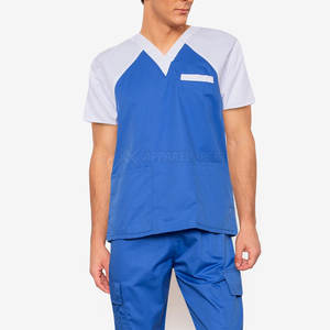 Uniformes de hospital de dos piezas de alta calidad con cuello en V para enfermeras, pantalones cortos transpirables de LICRA de lona para médicos, talla XL - Product Image 4