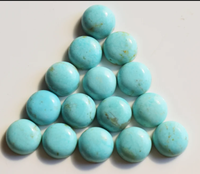 Turquoise bleue naturelle d'Arizona Kingman, cabochons ronds calibrés pour la fabrication de bijoux, toutes tailles, fournisseur en gros de pierres précieuses