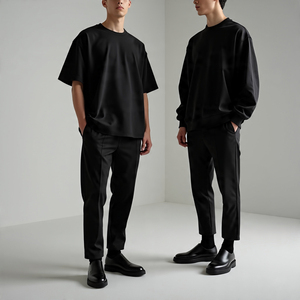 Drop Shoulder Jogging Camisetas Chándal Niños Camisetas holgadas Conjuntos de pantalones holgados Conjuntos de Jogger de gran tamaño para hombres - Product Image 5