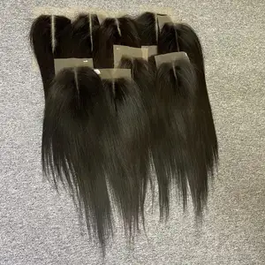 Nuevo diseño sin procesar 100% calidad extensiones de cabello vietnamita precio al por mayor Kim cierre cordones mejor calidad cabello humano