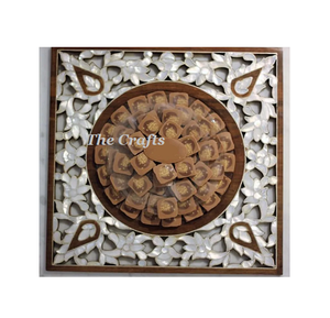 Assiette à dessert en bois et vadrouille avec assiette à chocolats de forme ronde de la plus grande qualité pour une utilisation au restaurant - Product Image 2