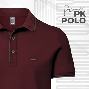 Camiseta Polo de Algodón Doble PK de Alta Calidad, Duradera, Transpirable y Cómoda - Color Granate - Logotipo Personalizado OEM/ODM - Product Image 2