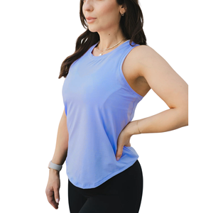 Débardeur sans manches pour femme, tricoté, respirant, vêtement de sport, coupe ample, col rond, gym, yoga, spandex/polyester, séchage rapide, écologique - Product Image 3