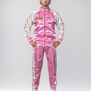 Chándal de invierno para mujer de nailon 2025, chándal personalizado con logotipo impreso DTF, chándal de talla grande de satén de nailon brillante de 2 tonos para hombre, novedad de 100% - Product Image 1