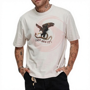 เสื้อยืดแขนสั้นพอดีตัวสำหรับผู้ชายเสื้อผ้าแนวสตรีทแวร์พิมพ์ลายหน้าจอพัฟกางเกงบ็อกซี่ฟิตสำหรับฤดูร้อน - Product Image 1