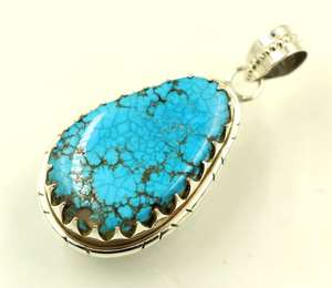 Pendentif en turquoise de style vintage en argent sterling 925 fait à la main, 5 centimètres, pendentifs fins, breloques, anniversaire pour femmes, micro-insert - Product Image 4