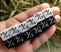 16 мм D6 счетчики + 1/+ 1 и-1/-1/-1 для MTG собирая белые и черные прямые кости