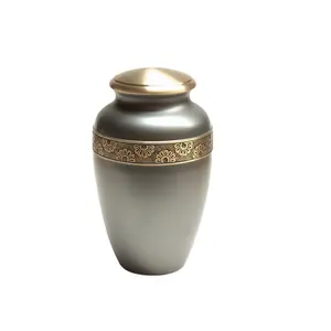 Metal Royal Crafts Classic Cremation <b>Large</b> and Small <b>Urn</b> With Enamel Band High Quality Shining Adults Ashes <b>Urn</b> - Product Image 1
