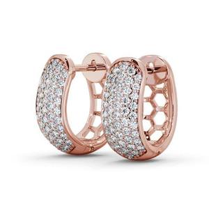 0.40CTW Cojin Cut Lab Grown Diamond Rodio Plated 18K Gold Huggie Hoop Pendientes con Pave Accent-Luxira - Product Image 1