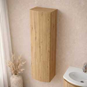 Meuble de salle de bain suspendu Koricini en chêne doré au design italien moderne, gain de place, pour salles de bain de Las Vegas - Product Image 2