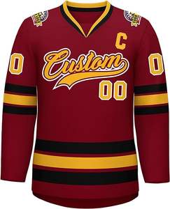 Número personalizado logotipo bordado Diseño superior calidad superior diseño unisex tela de malla jersey de hockey personalizado - Product Image 1