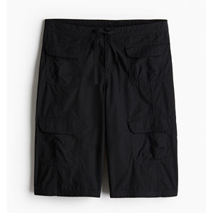 Hip Hop femmes taille haute surdimensionné Cargo Shorts noir solide couleur unie personnalisé ajusté femmes à la mode Barmade Cargo Shorts - Product Image 1