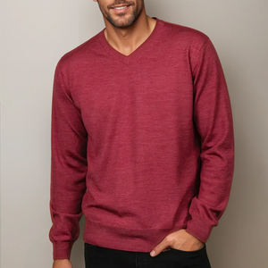 Pulls grande taille pour hommes pour l'hiver OEM tricots standard personnalisés en mélange de laine acrylique poignets côtelés couleur unie vêtements quotidiens décontractés - Product Image 3